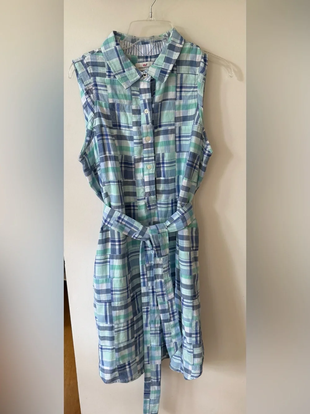 Vineyard Vines Margo Madras Shirt Dress Size 10 - Picture 2 of 8